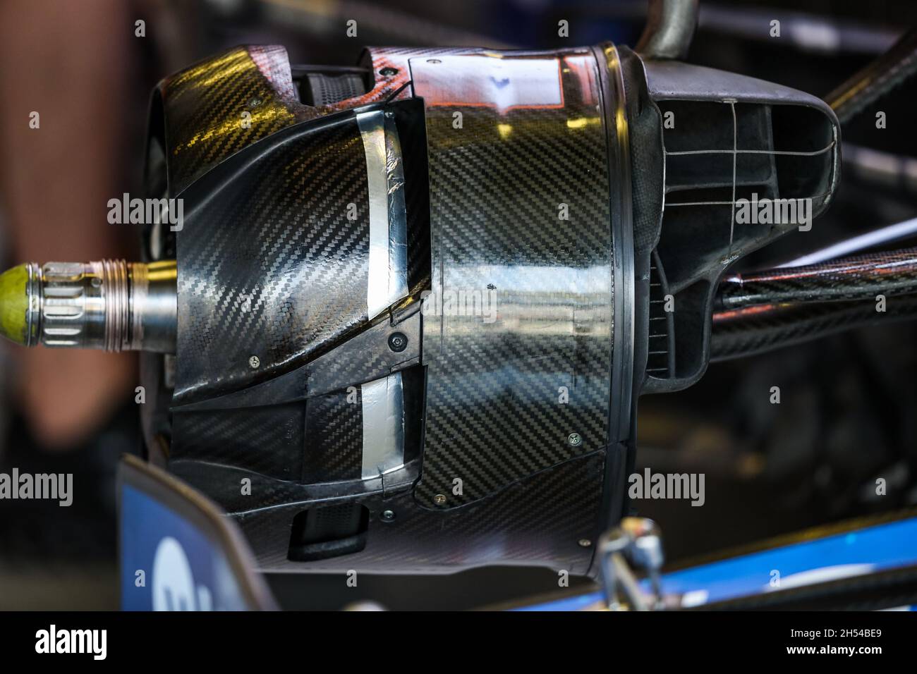 Système de freinage de la McLaren MCL35M, détail mécanique pendant la Formule 1 Gran Premio de la Ciudad de Mexico 2021, Grand Prix de Mexico, 18e tour du Championnat du monde de Formule 1 2021 de la FIA du 5 au 7 novembre 2021 sur l'Autodromo Hermanos Rodriguez, à Mexico,Mexique - photo: Florent Gooden/DPPI/LiveMedia Banque D'Images