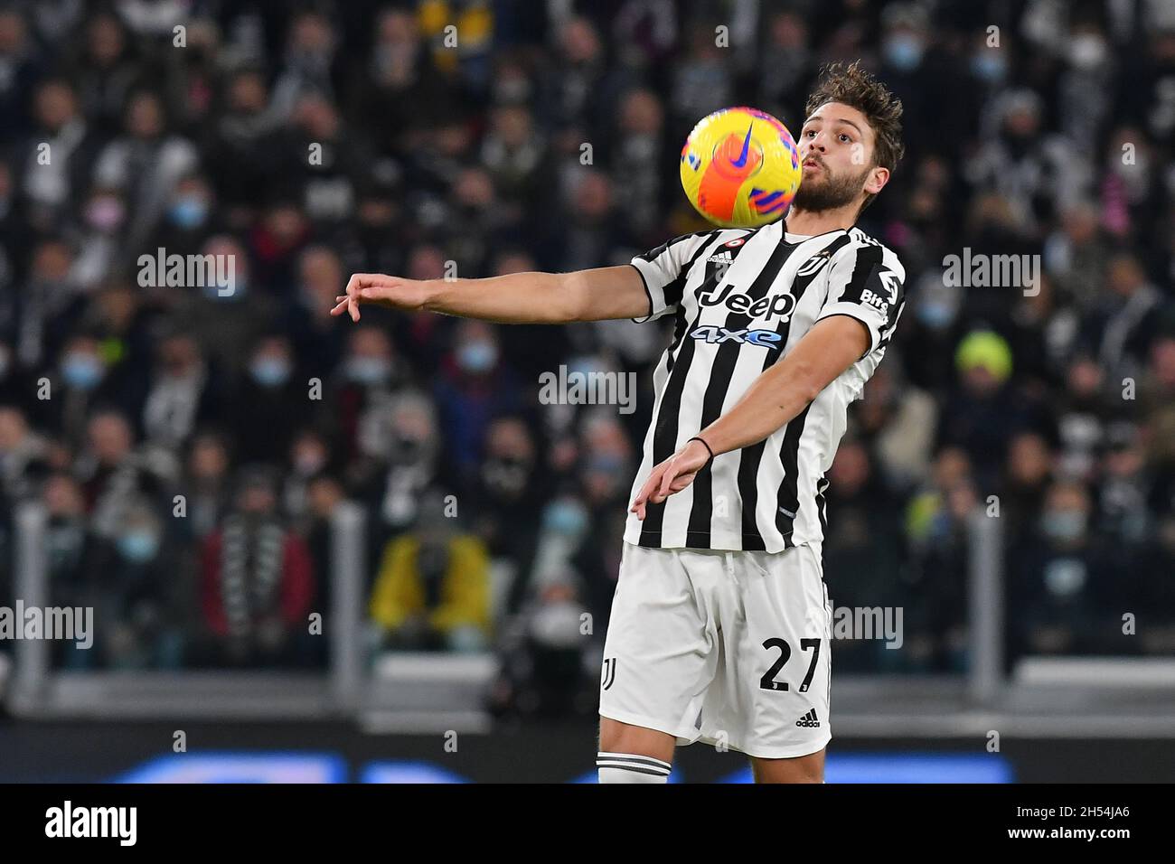 Turin, Italie.06e novembre 2021.Manuel Locatelli de Juventus FC en action pendant la série Un match de 2020/21 entre Juventus FC et ACF Fiorentina au stade Allianz le 06 novembre 2021 à Turin, Italie crédit: Independent photo Agency/Alay Live News Banque D'Images