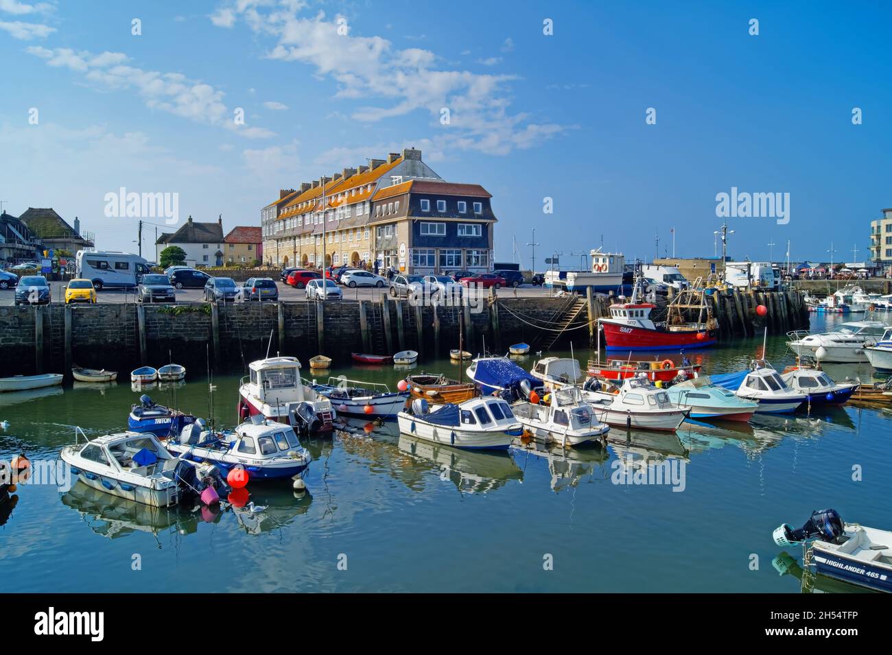 UK, Dorset, Jurassic Coast, West Bay Harbor Banque D'Images