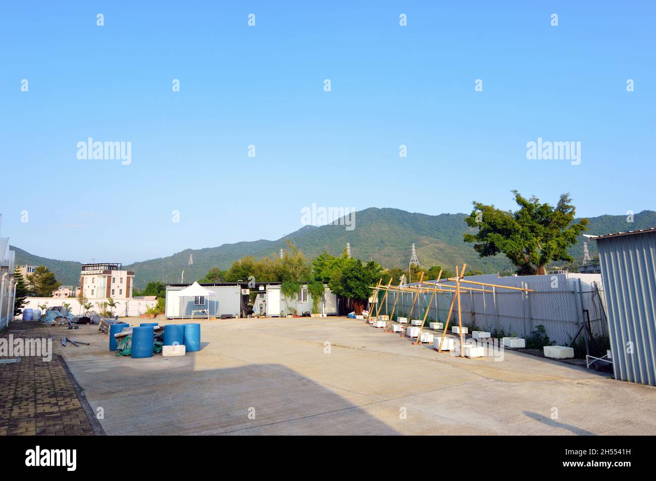 Hong Kong Fédération des groupes de jeunes (HKFYG) Hydroponic Farm 青協水耕農莊 à Lam Tsuen, Tai po, Hong Kong Banque D'Images