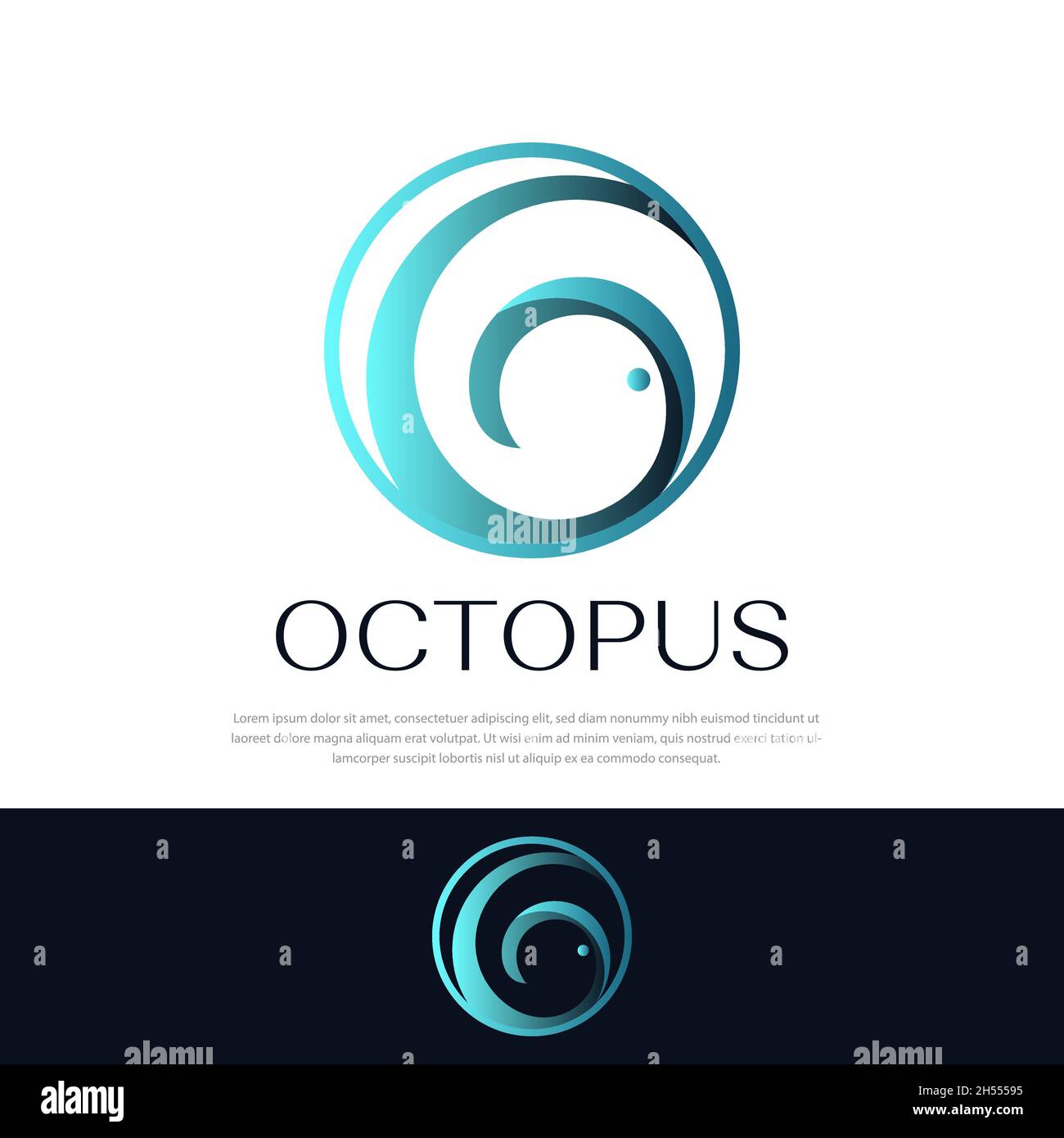 Modèle de design premium pour le logo Octopus Illustration de Vecteur