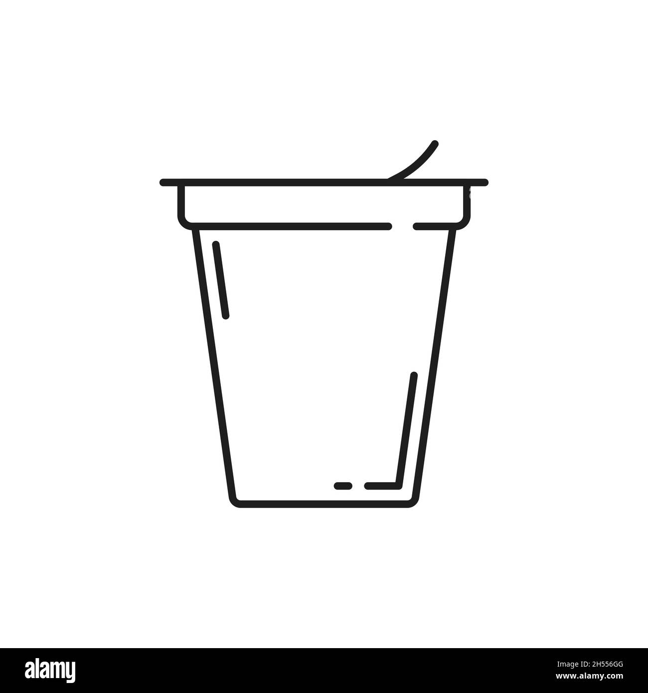 Yougurt dans la tasse en plastique probiotiques supplément pour maintenir l'équilibre sain des bactéries intestinales isolé contour icône.Vecteur santé immunitaire et digestive Illustration de Vecteur