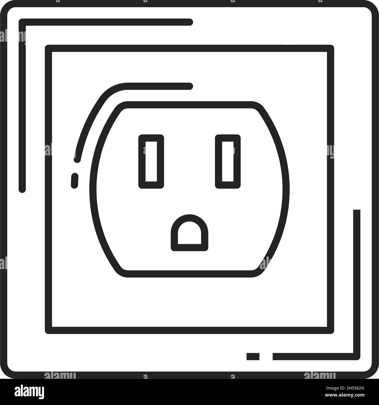 Icône de ligne mince de prise de courant isolée de prise électrique.Vector USA prise de courant américaine, rosace de puissance connectant l'équipement électrique à l'unité de commande Illustration de Vecteur Icône de ligne mince de prise de courant isolée de prise électrique.Vector USA prise de courant américaine, rosace de puissance connectant l'équipement électrique à l'unité de commande Illustration de Vecteur