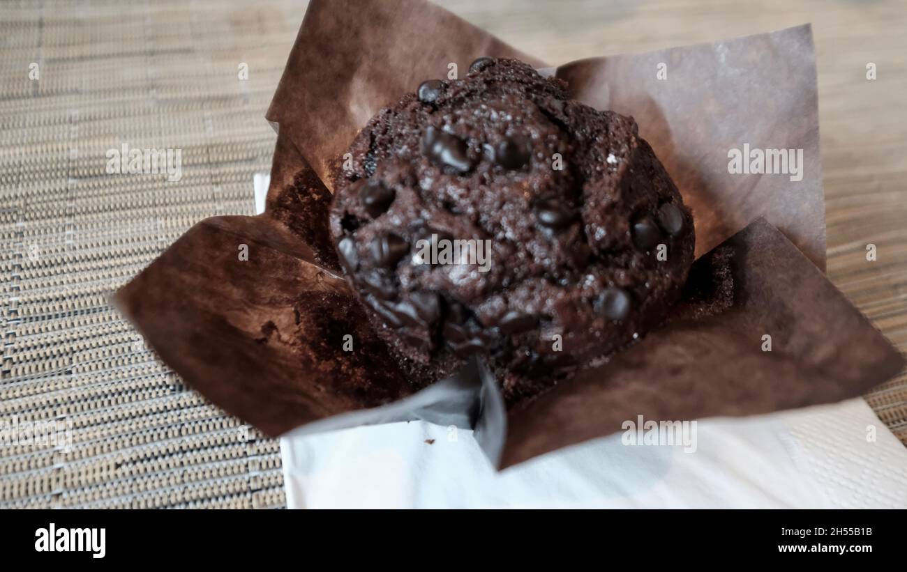 Muffin au chocolat au chocolat Eating Out Dining Banque D'Images