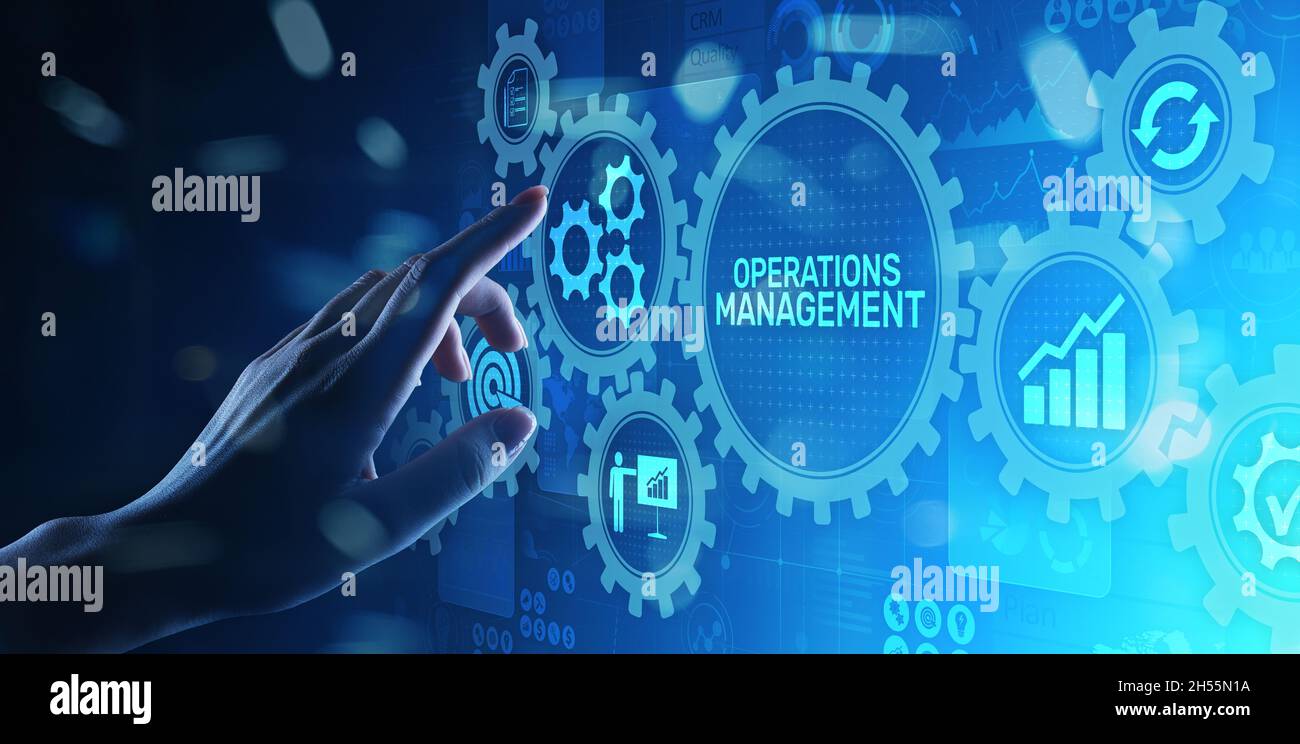 Gestion des opérations optimisation du contrôle des processus métier concept de technologie industrielle. Banque D'Images