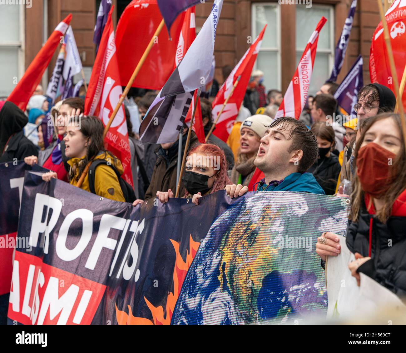 Démonstration de Glasgow COP26 action mondiale pour la justice climatique Banque D'Images