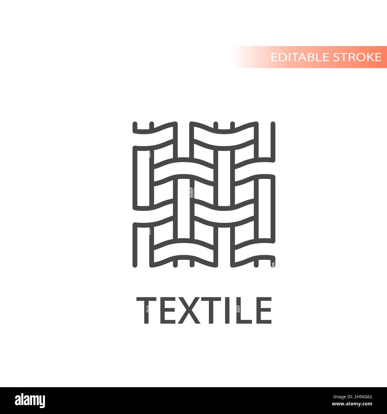 Icône de vecteur de ligne de tissu textile.Contour, contour modifiable. Illustration de Vecteur