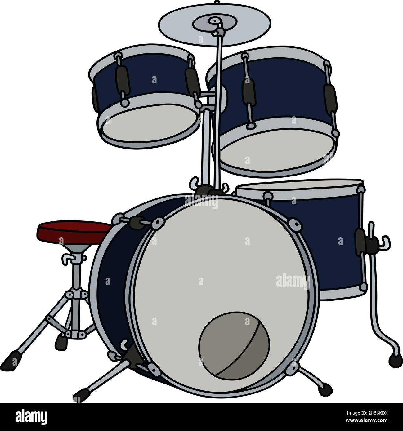 Dessin à la main d'une percussion bue sombre Illustration de Vecteur