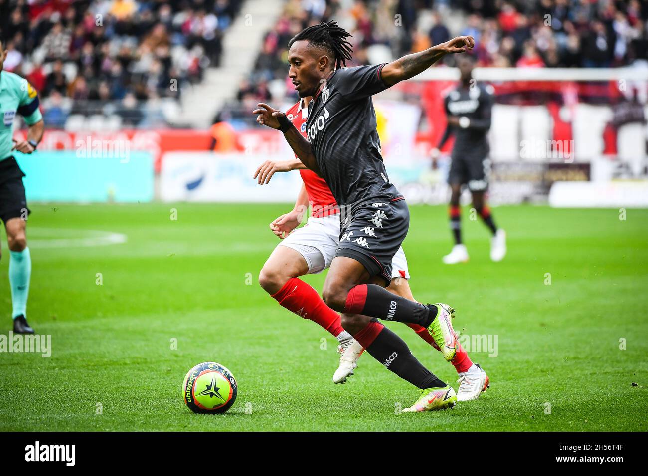 Gelson MARTINS de Monaco lors du championnat français Ligue 1 de football entre le Stade de Reims et AS Monaco le 7 novembre 2021 au stade Auguste Delaune de Reims, France - photo: Matthieu Mirville/DPPI/LiveMedia Banque D'Images