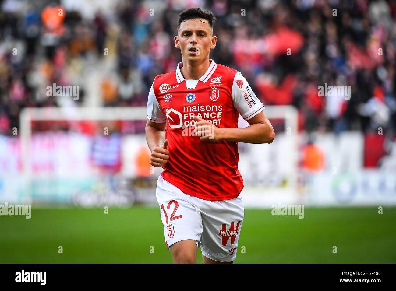 Alexis BASCULE de Reims lors du championnat français Ligue 1 de football entre le Stade de Reims et AS Monaco le 7 novembre 2021 au stade Auguste Delaune de Reims, France - photo: Matthieu Mirville/DPPI/LiveMedia Banque D'Images
