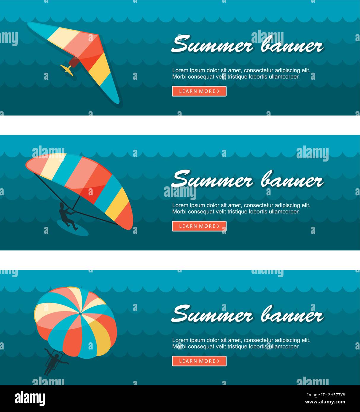 Bannières vectorielles de voyage et de vacances.L'été.Vacances, eps 10 Illustration de Vecteur