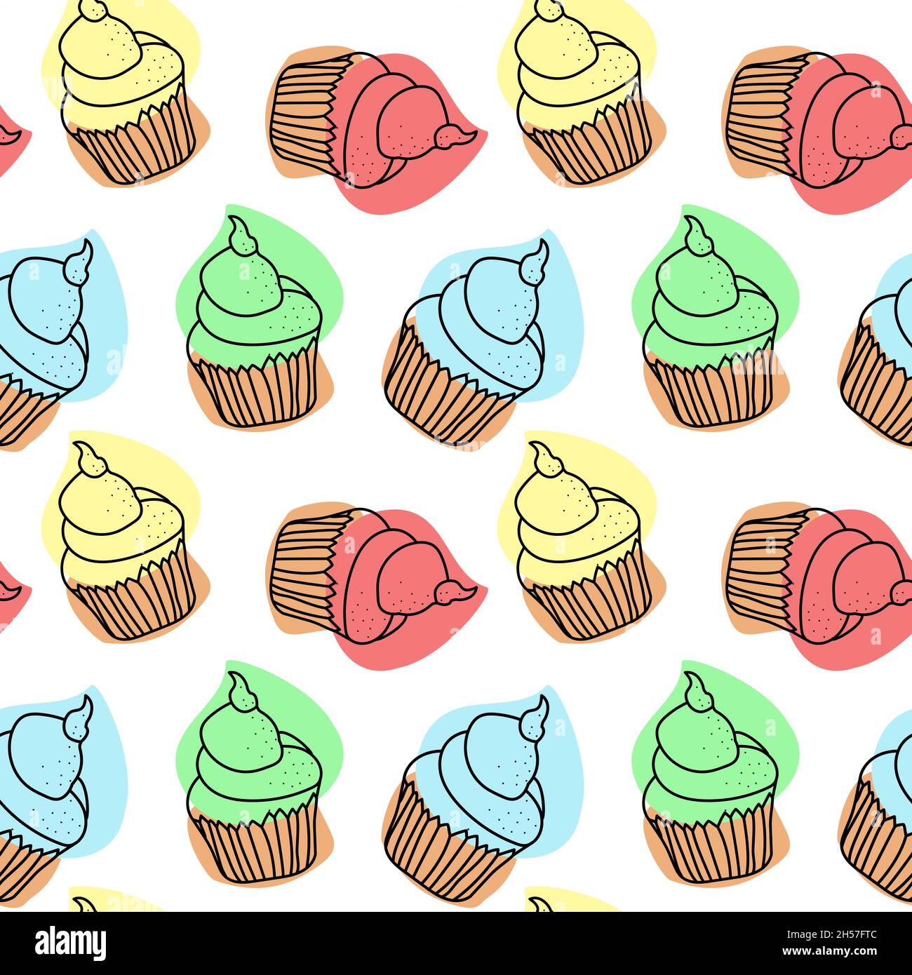 Motif vectoriel Cupcakes sans couture.Texture pour événement festif - tissu, emballage, textile, papier peint, vêtement Illustration de Vecteur
