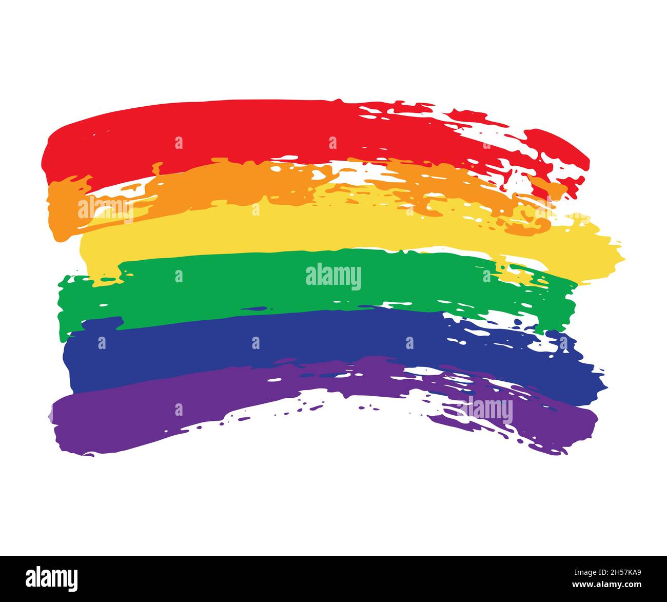 Concept de fierté LGBT.Drapeau vectoriel arc-en-ciel en forme de grunge Illustration de Vecteur