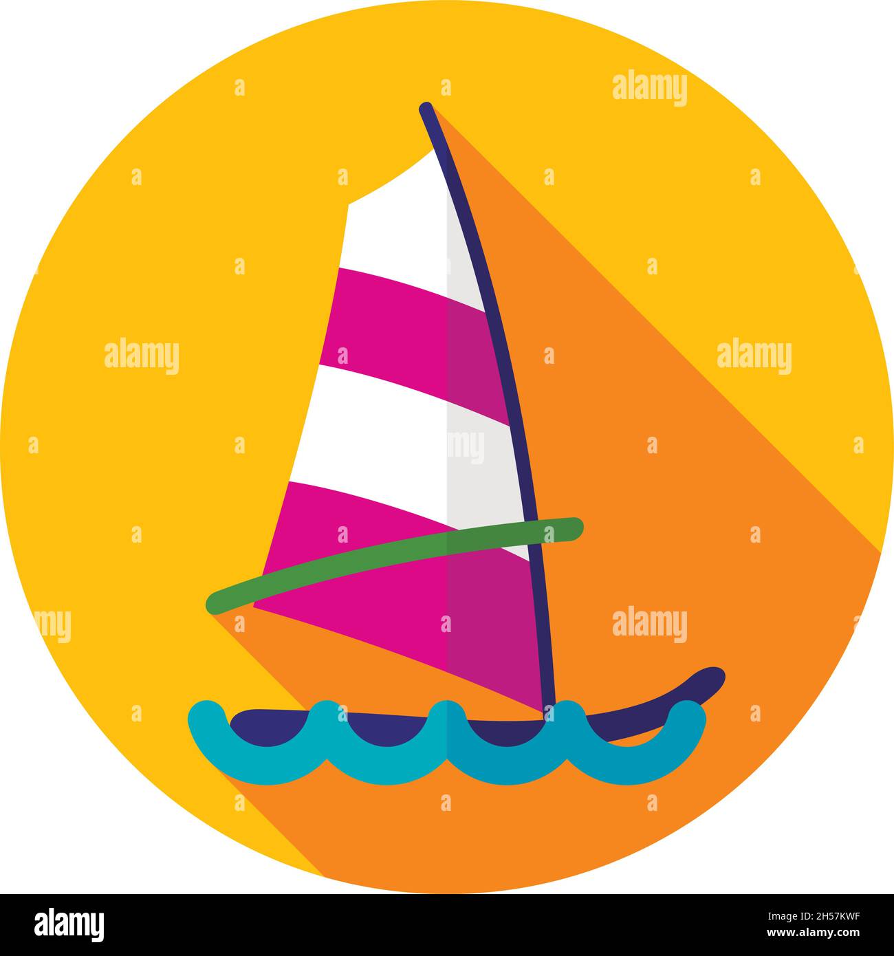 Icône vecteur planche à voile.Plage.Été.L'été.Vacances.Vacances, eps 10 Illustration de Vecteur