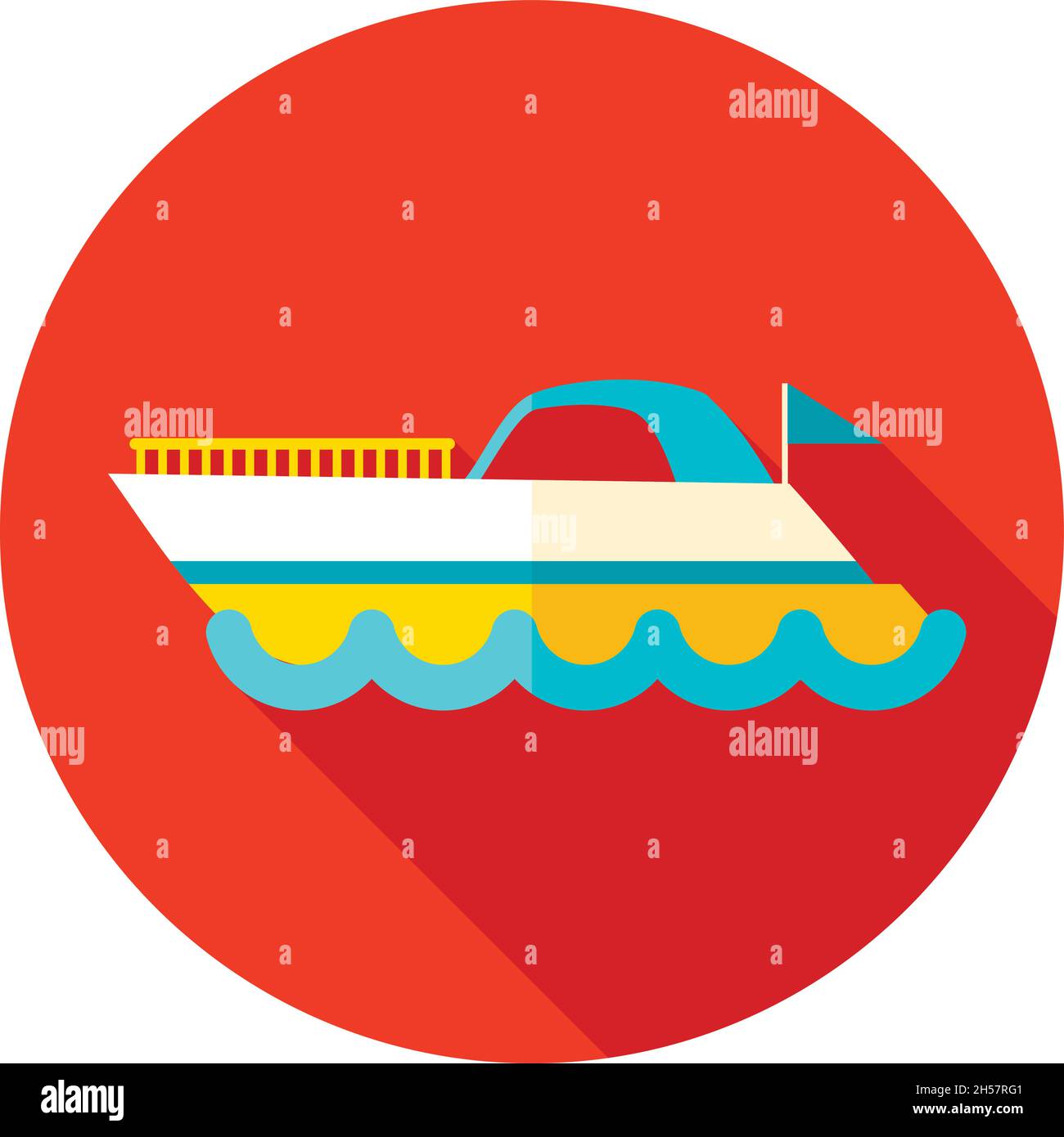 Icône bateau plate avec ombre longue, eps 10 Illustration de Vecteur