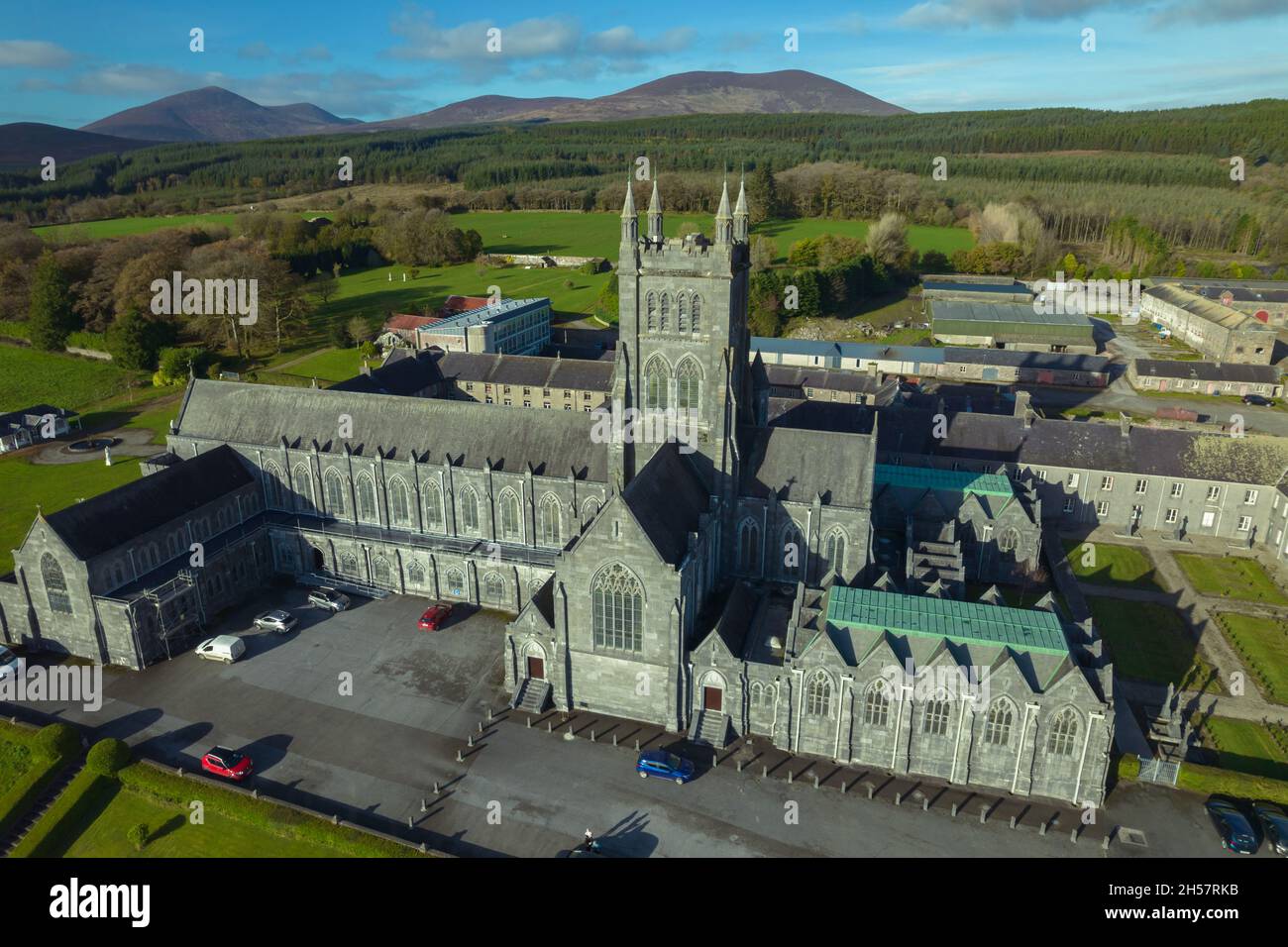 Image de drone de l'abbaye de Mount Melleray Banque D'Images