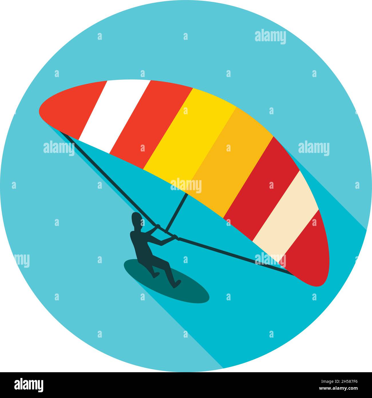 Kite board.Icône de vecteur de surf cerf-volant.Plage.Été.L'été.Vacances.Vacances, eps 10 Illustration de Vecteur