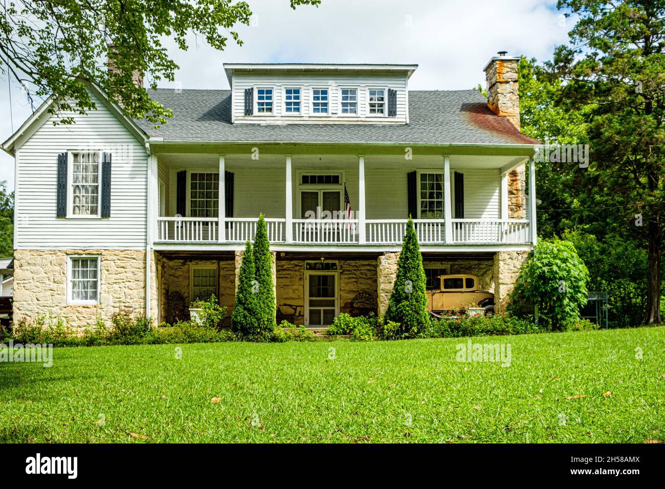 Maison d'été de John Habersham, Old Historic route 441, Clarkesville, Géorgie Banque D'Images