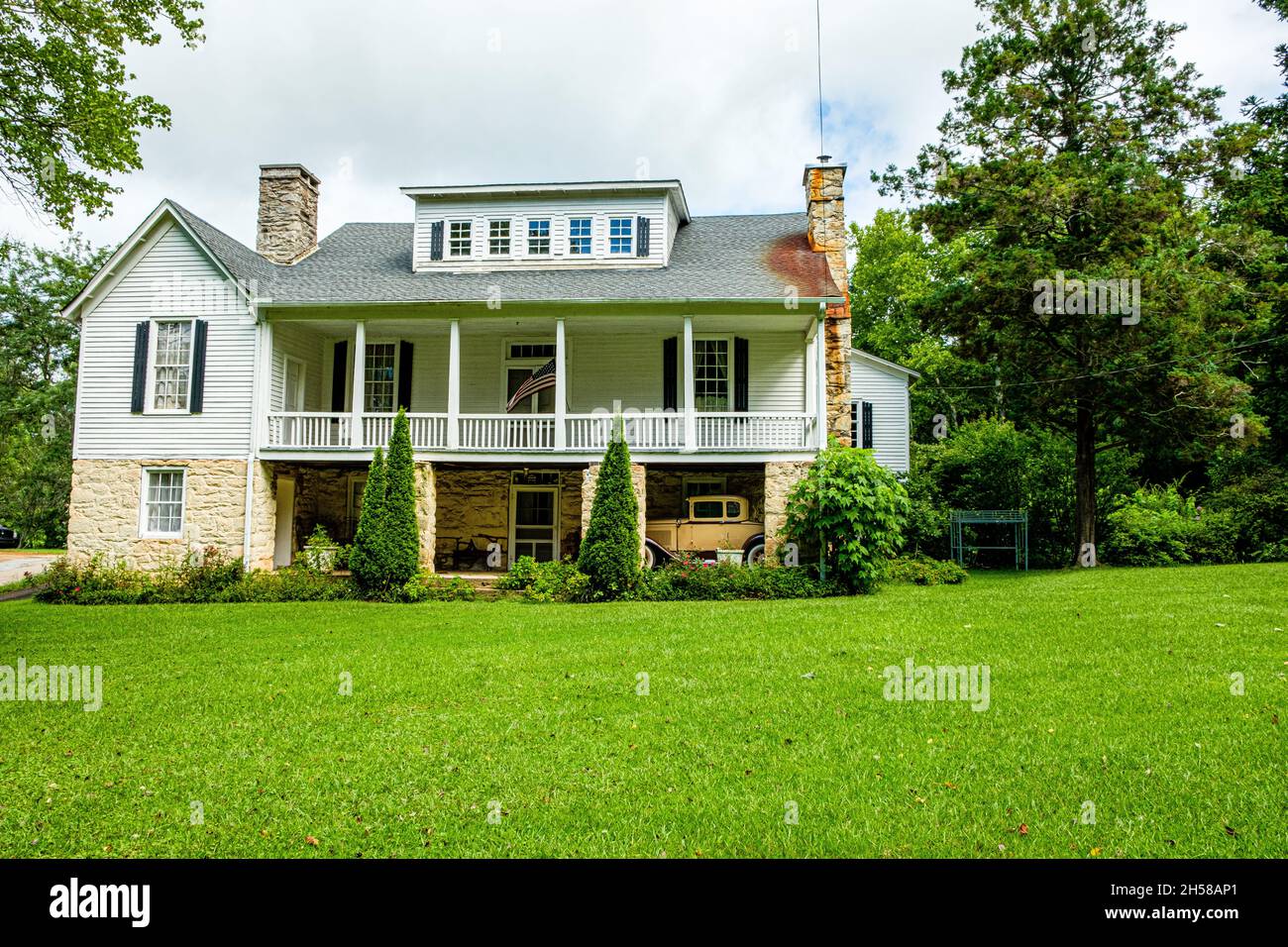 Maison d'été de John Habersham, Old Historic route 441, Clarkesville, Géorgie Banque D'Images