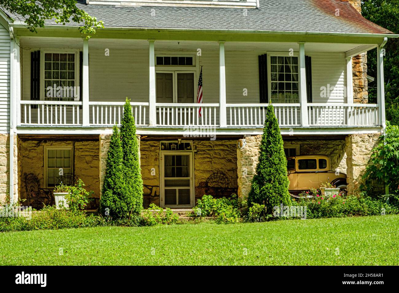 Maison d'été de John Habersham, Old Historic route 441, Clarkesville, Géorgie Banque D'Images