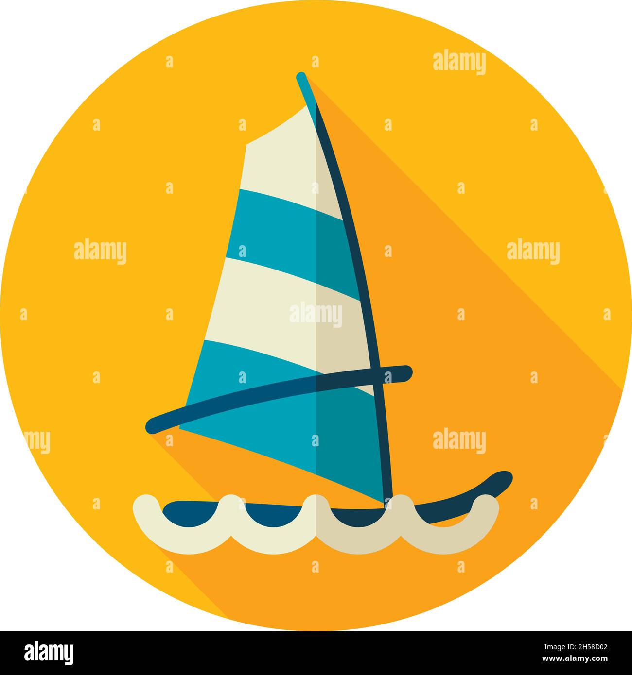 Icône vecteur planche à voile.Plage.Été.L'été.Vacances.Vacances, eps 10 Illustration de Vecteur