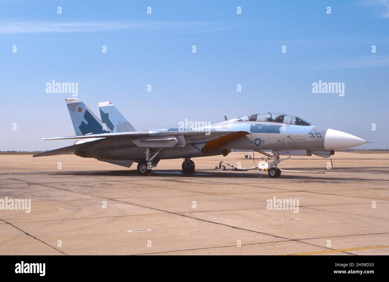 Top Gun F-14 dans le schéma de peinture de Flanker à NAS Miramar, Californie Banque D'Images