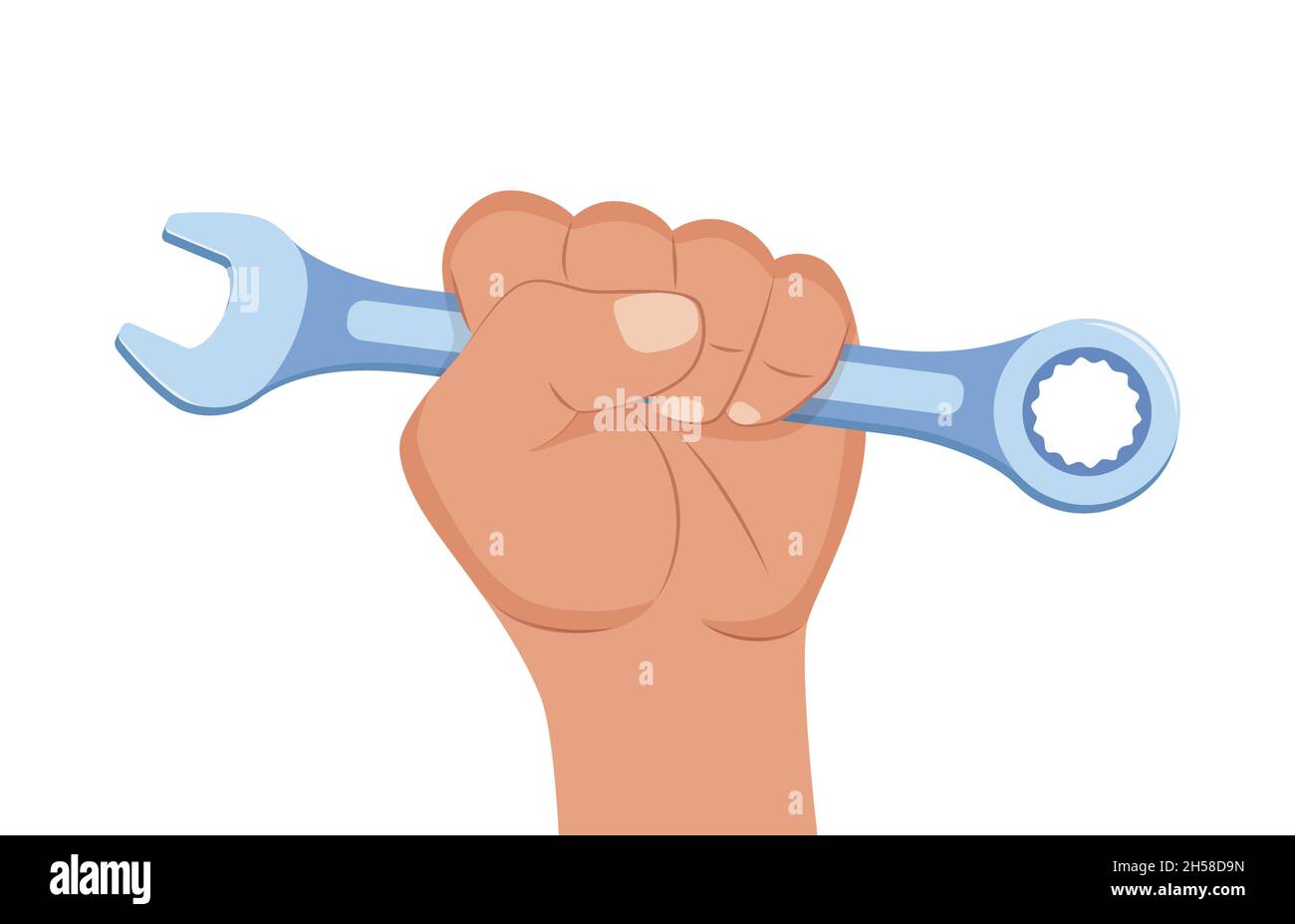 Symbole clé à main.Réparations, maintenance, construction concept Illustration vectorielle Illustration de Vecteur