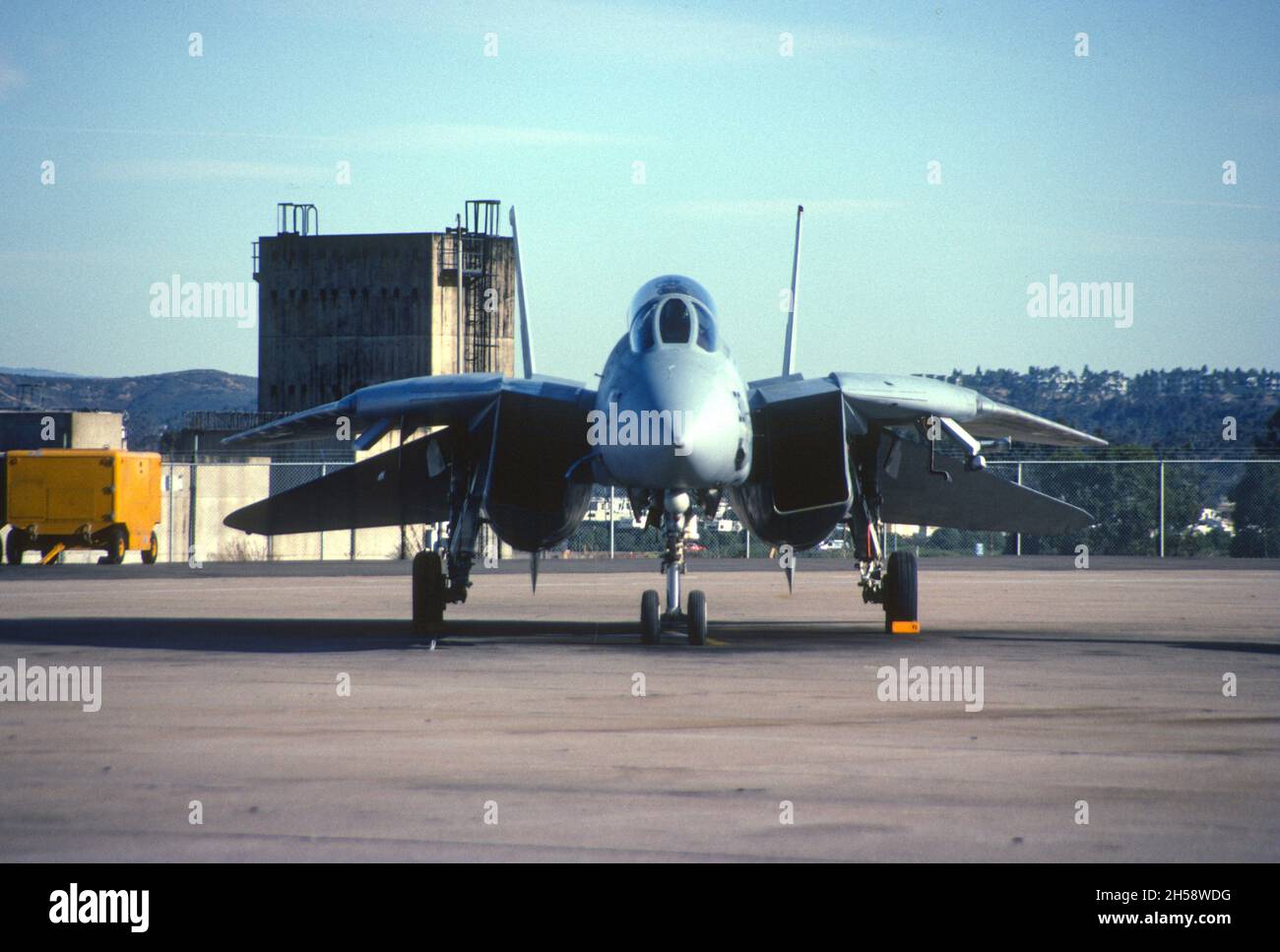 F-14 vu du nez Banque D'Images