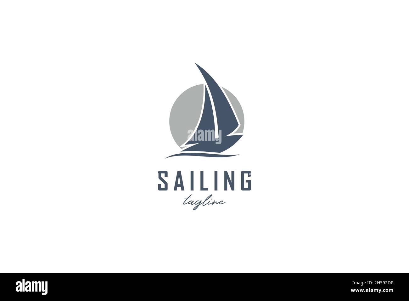 Simple voile Yacht Silhouette logo design inspiration vecteur Illustration de Vecteur