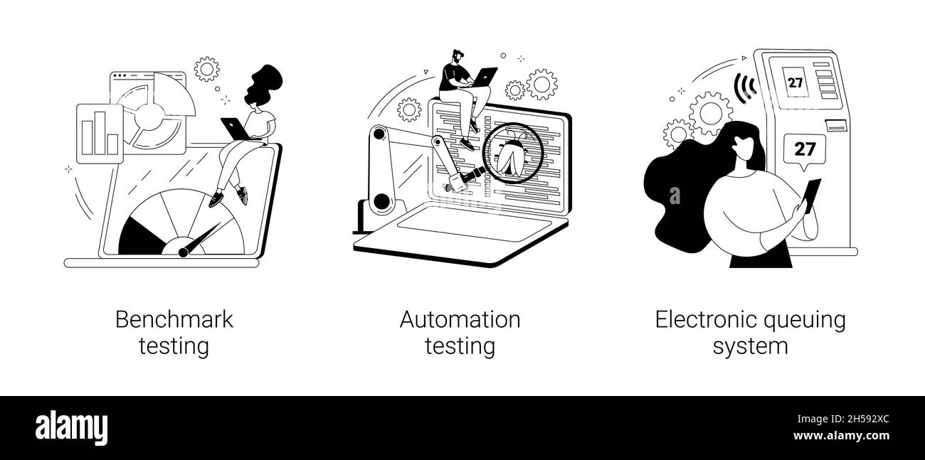 Implémentation de logiciels illustrations vectorielles de concepts abstraits. Illustration de Vecteur