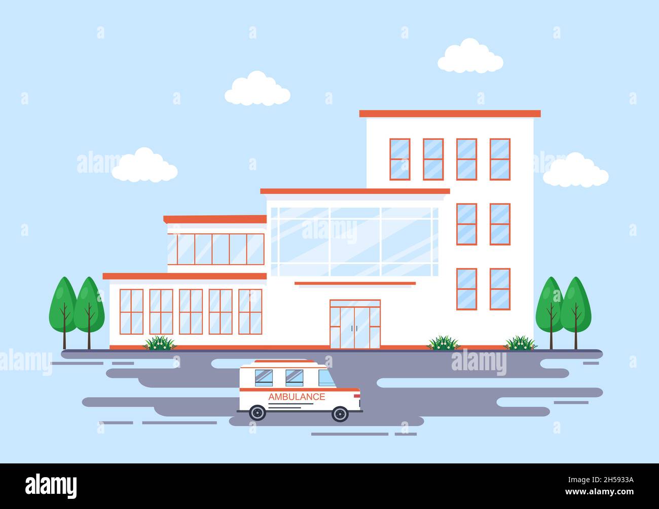 Bâtiment hospitalier pour le dessin animé de la santé Illustration