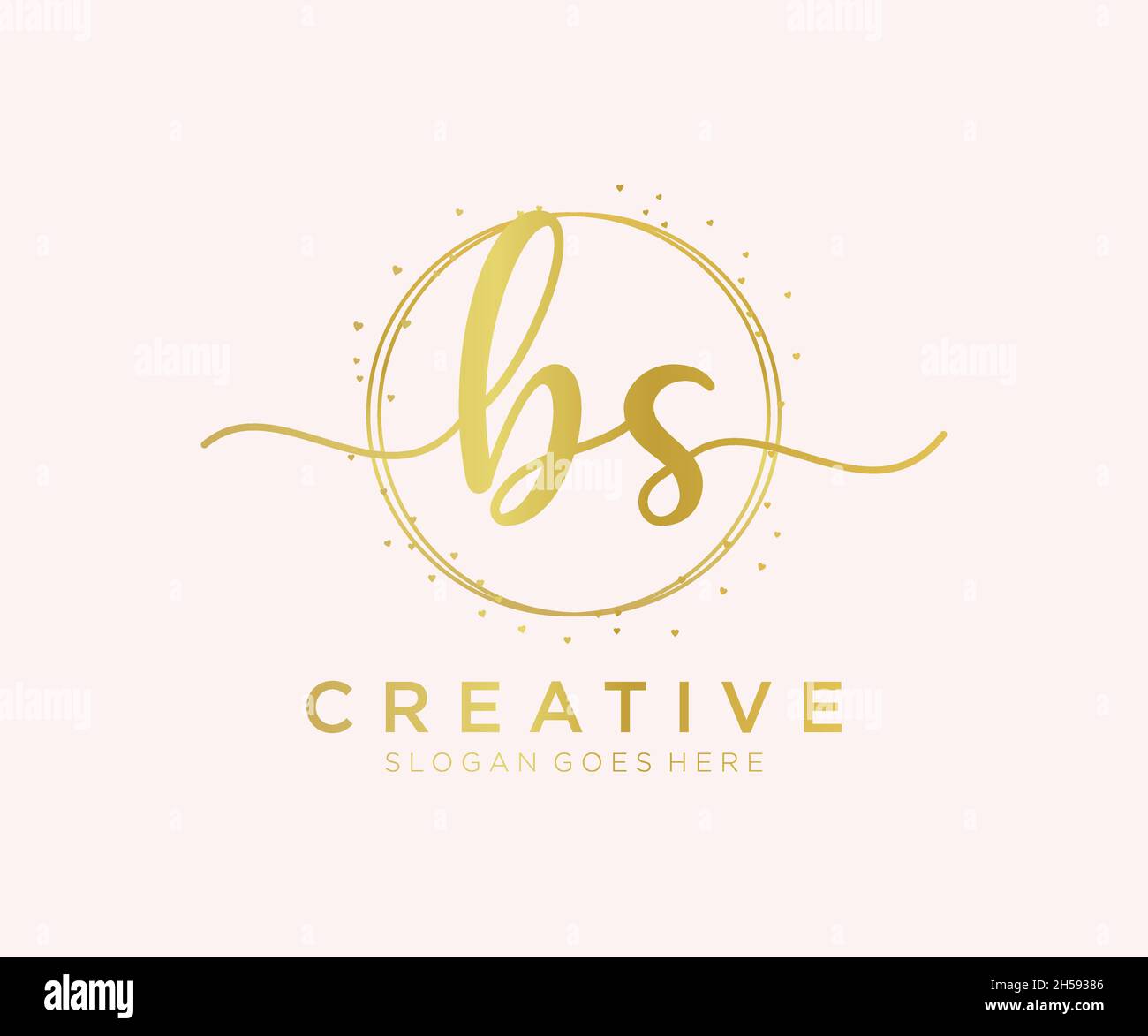 Logo féminin BS.Utilisable pour les logos nature, salon, Spa, cosmétique et Beauté.Elément de modèle de logo Flat Vector. Illustration de Vecteur