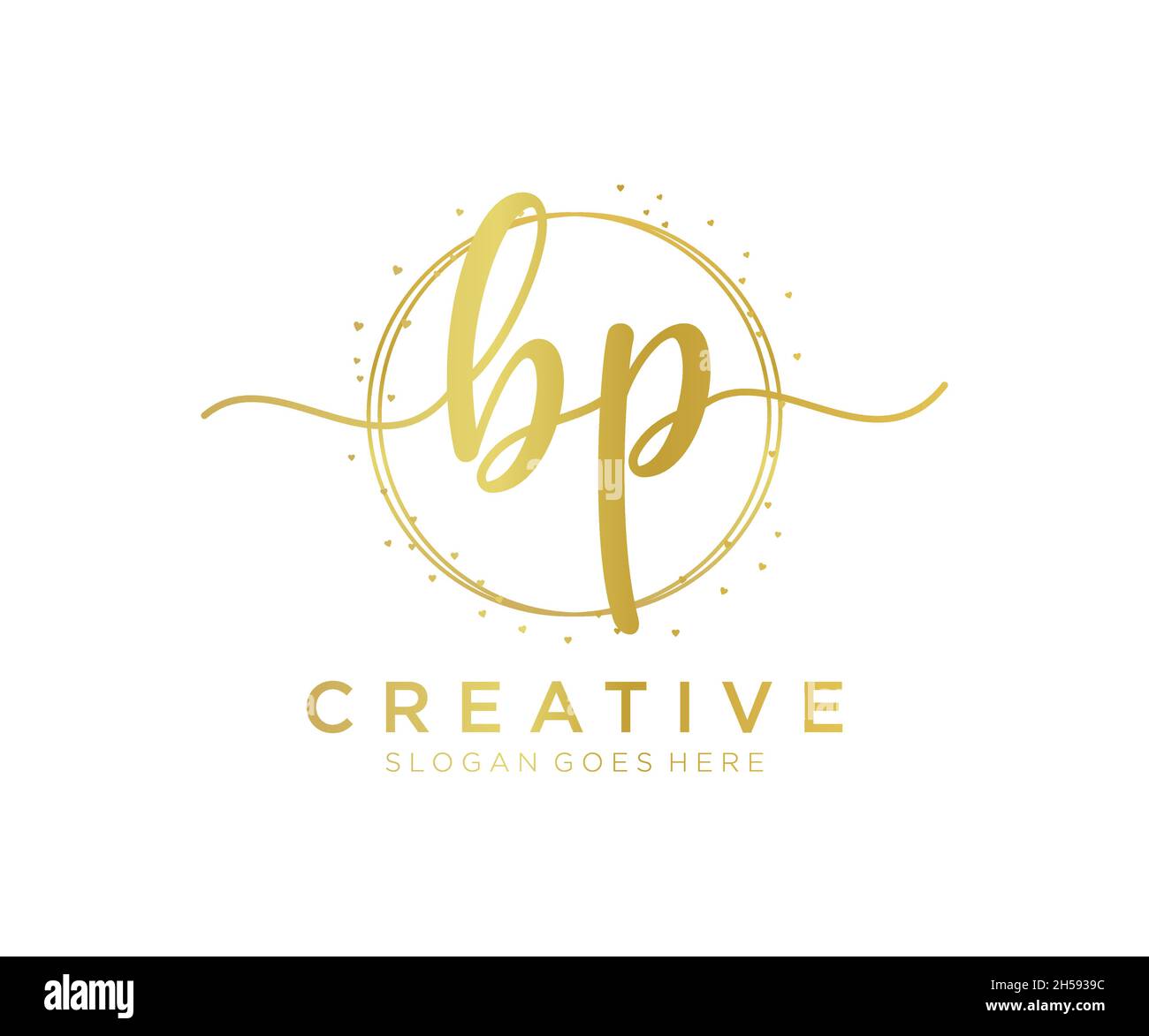 Logo BP féminin.Utilisable pour les logos nature, salon, Spa, cosmétique et Beauté.Elément de modèle de logo Flat Vector. Illustration de Vecteur
