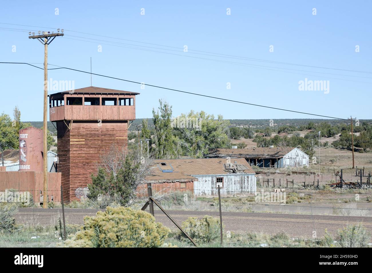 Le long De I40, fort courage à Houck, Arizona Banque D'Images