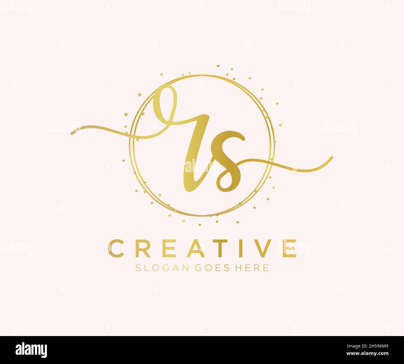 Logo RS féminin.Utilisable pour les logos nature, salon, Spa, cosmétique et Beauté.Elément de modèle de logo Flat Vector. Illustration de Vecteur