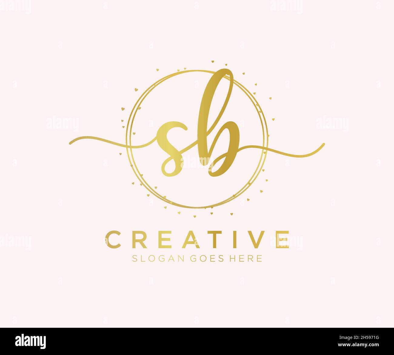 Logo SB féminin.Utilisable pour les logos nature, salon, Spa, cosmétique et Beauté.Elément de modèle de logo Flat Vector. Illustration de Vecteur
