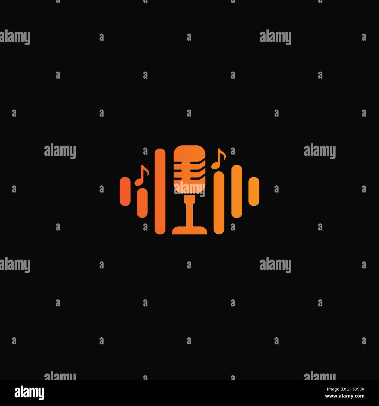 illustration vectorielle. logo sous forme d'égaliseur avec microphone à l'intérieur. musique, bar et discothèque. Illustration de Vecteur
