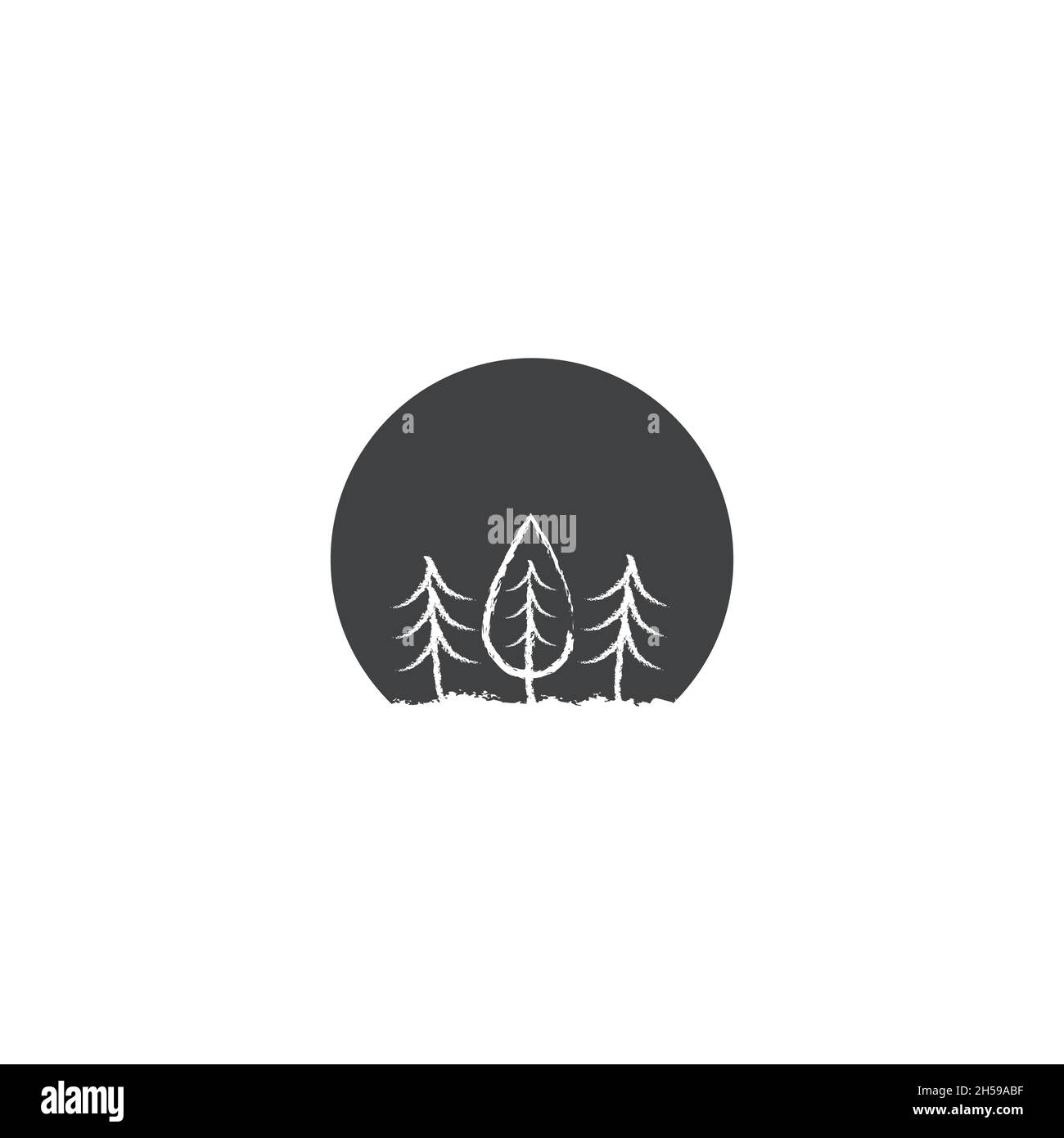 illustration vectorielle. dessin d'un arbre avec une texture semblable à celle de la neige la nuit. garde d'enfants et aventure en plein air. Illustration de Vecteur