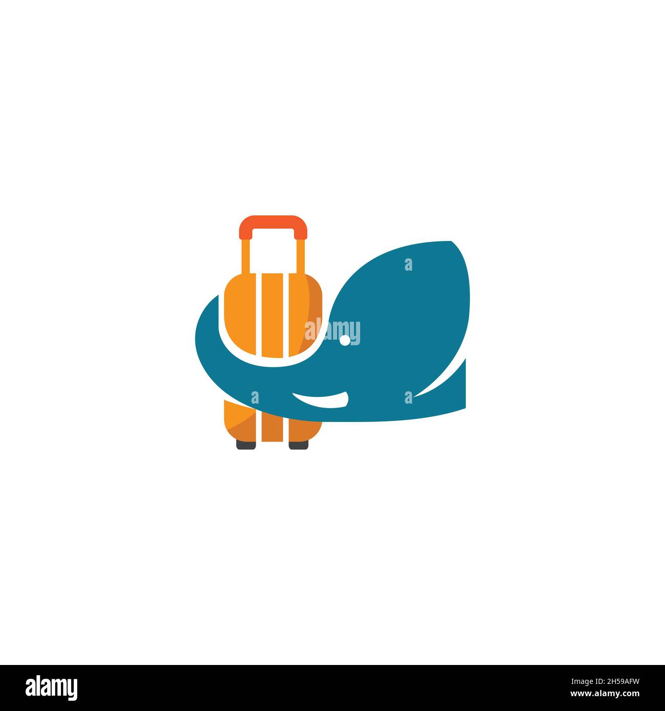 illustration vectorielle. logo avec le concept d'une forme hijed qui est sur le point de voyager avec une valise. voyage et hôtel. Illustration de Vecteur