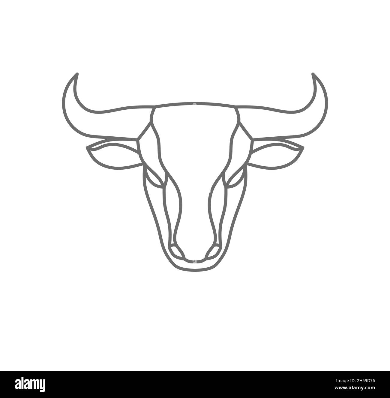 Résumé simple tête Bull logo vector concept illustration, tête de buffle logo, logo tête de Bull Illustration de Vecteur