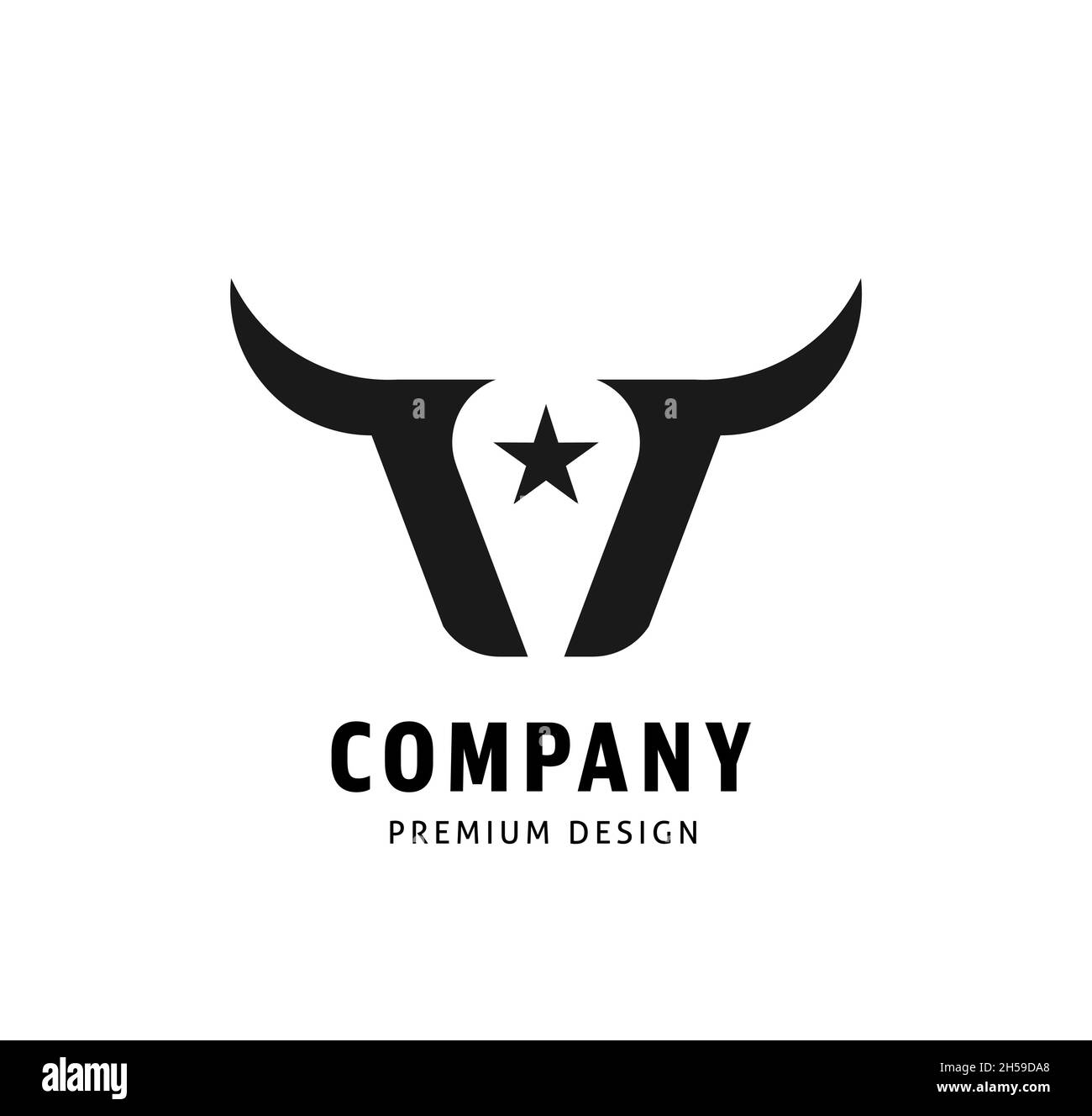 Résumé simple tête Bull logo vector concept illustration, tête de buffle logo, logo tête de Bull Illustration de Vecteur