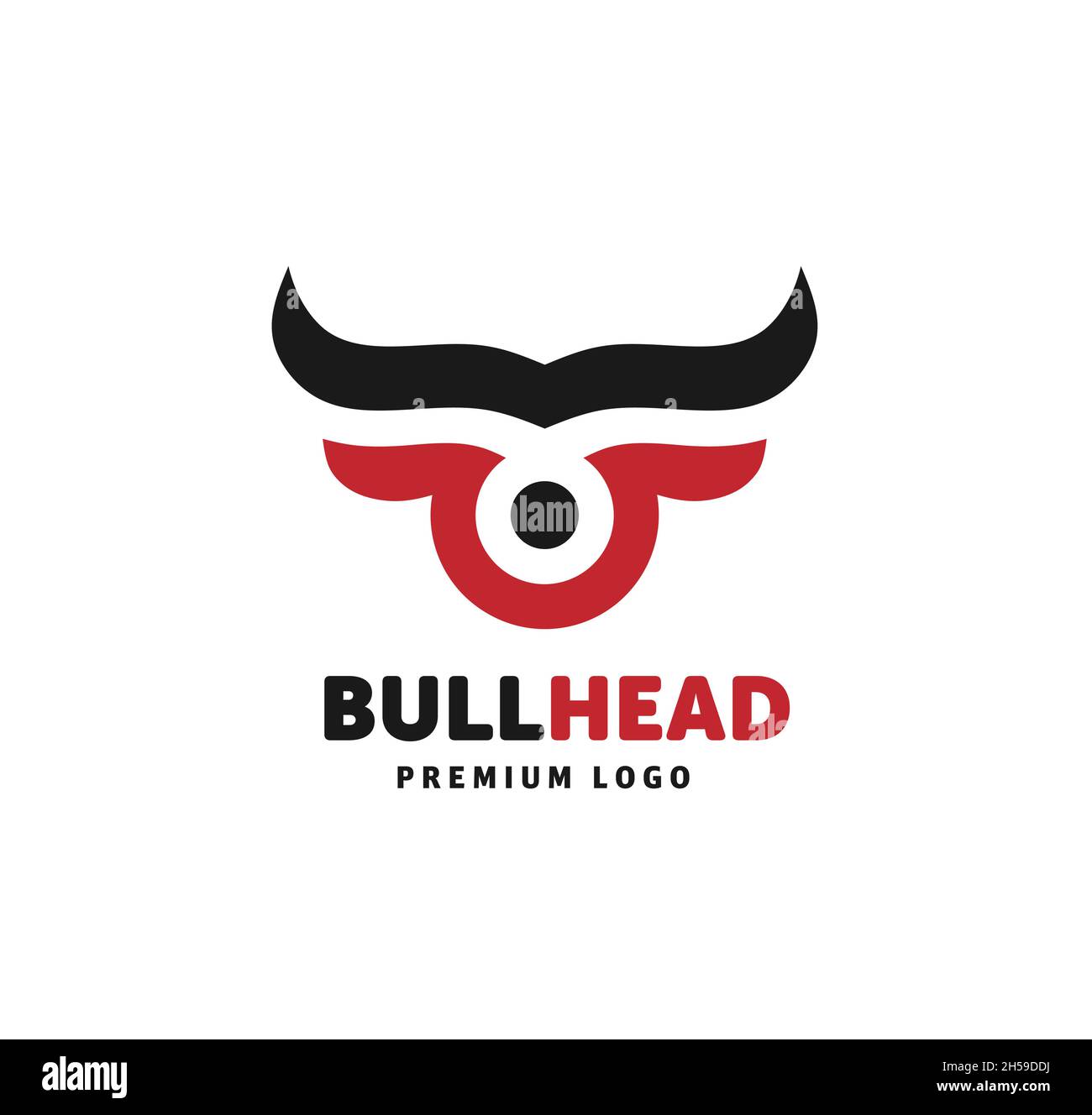 Résumé simple tête Bull logo vector concept illustration, tête de buffle logo, logo tête de Bull Illustration de Vecteur