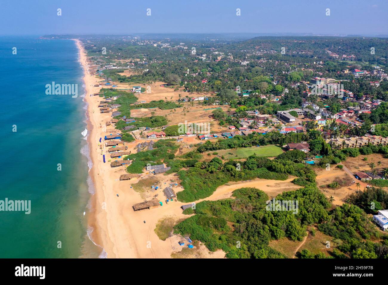 Vue aérienne de calangute Beach Goa Banque D'Images