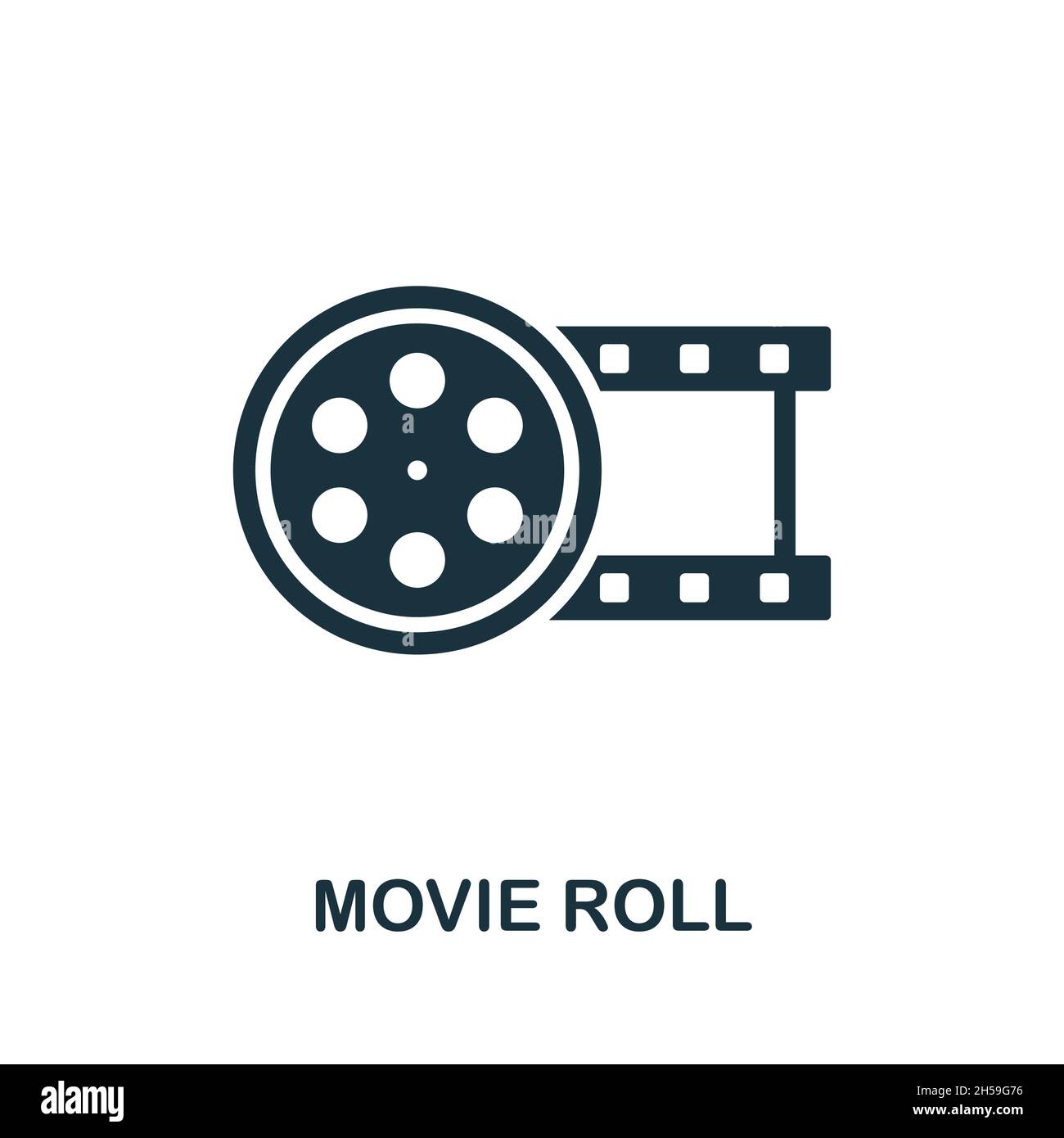 Icône film Roll.Panneau monochrome de la collection de production  vidéo.Illustration de l'icône Creative Movie Roll pour la conception Web,  les infographies et bien plus encore Image Vectorielle Stock - Alamy