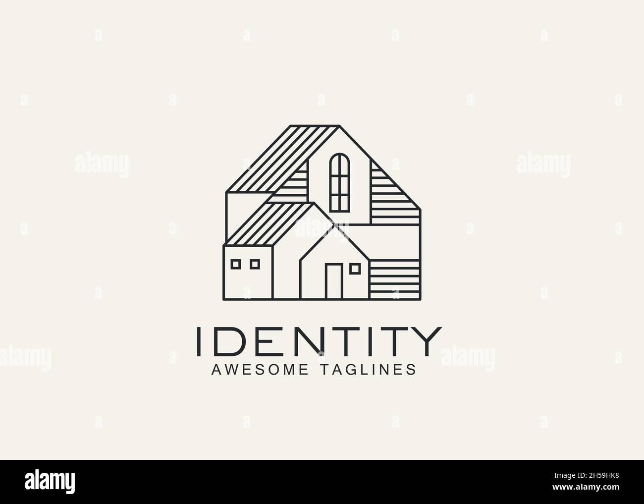 décoration minimaliste logo vectoriel illustration modèle design. maison, maison, logo d'hébergement Illustration de Vecteur