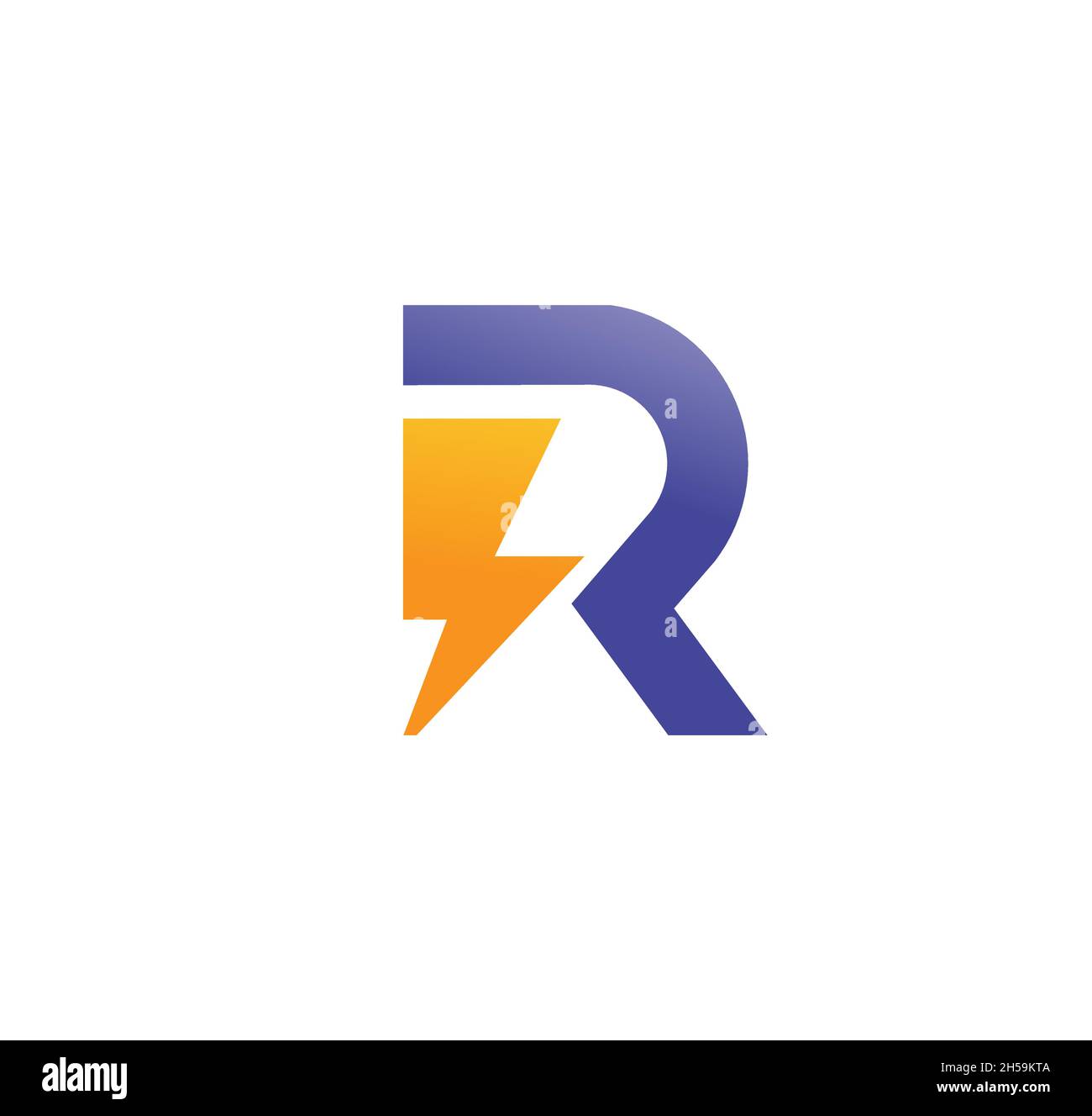 Lettre R symbole symbole symbole d'icône de l'éclair vecteur Image ...