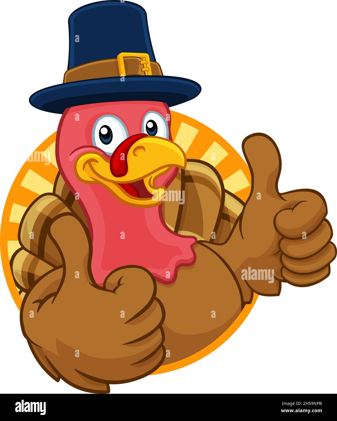 Thanksgiving Turquie Pilgrim Hat Personnage Illustration de Vecteur