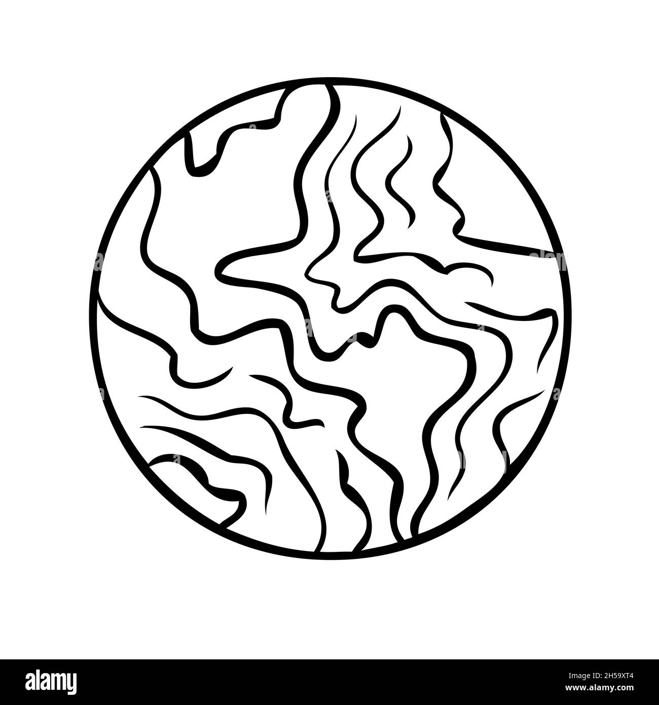 Symbole de planète ésotérique.Signes célestes.Illustration vectorielle de style dessiné à la main Illustration de Vecteur