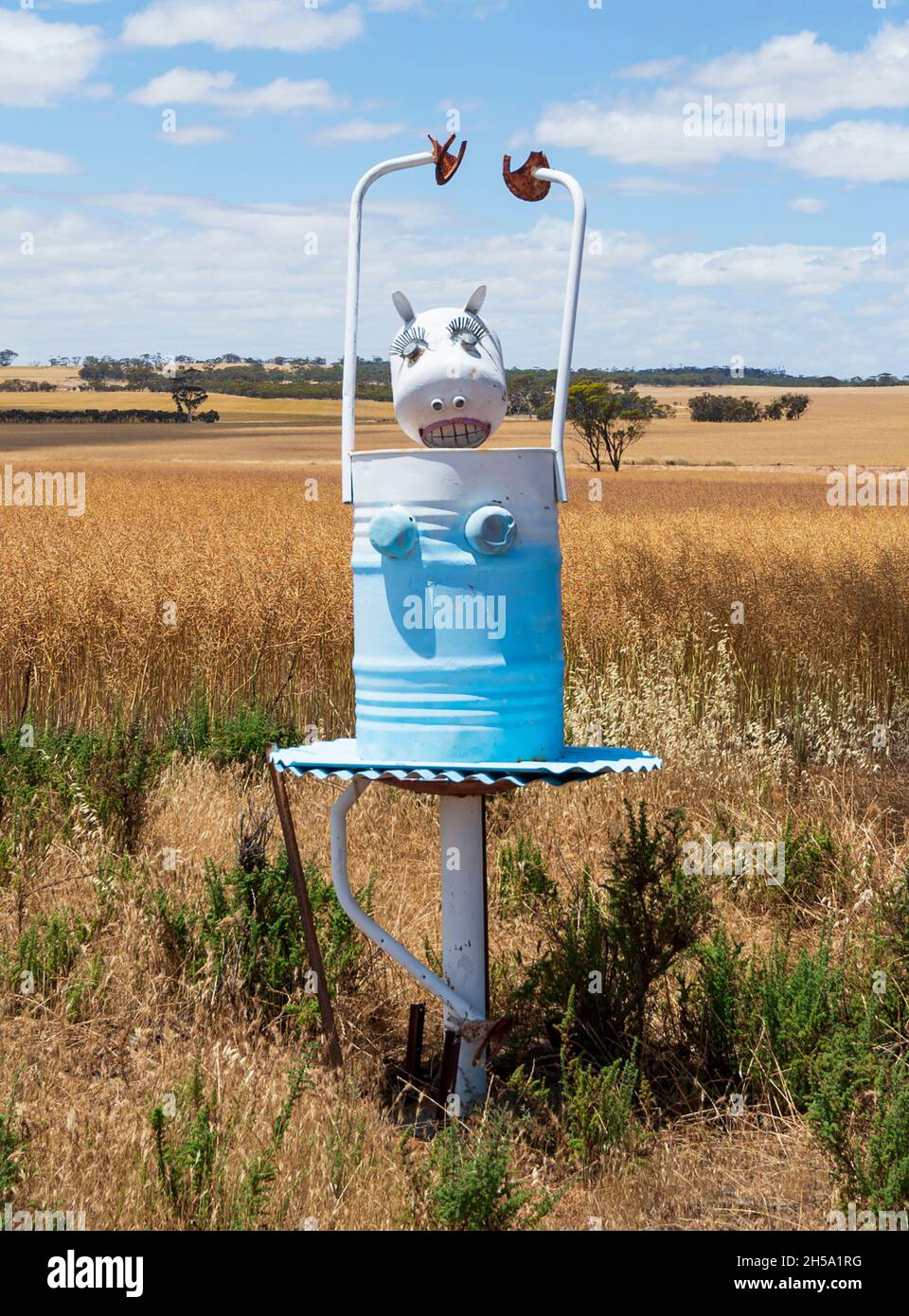 Art animal amusant d'un cheval dansant ballerine le long de la piste de Tin Horse Trail, Kulin, la région de la ceinture de roue, Australie occidentale, WA,Australie Banque D'Images