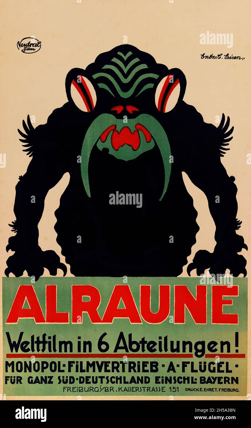 C. Eisen - ALRAUNE.Weltfilm en 6 Abteilungen!Poster de film allemand 1918-1919. Banque D'Images